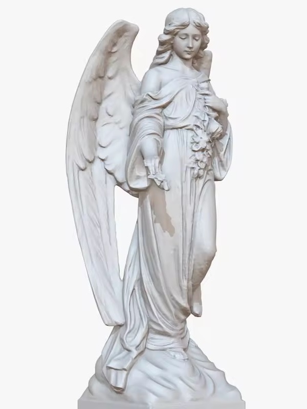 Modern Outdoor White Italian Roman Angel Nature Figure Statue