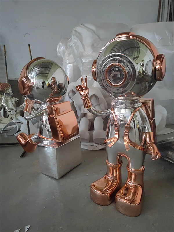 Electroplated large resin fiberglass sculpture