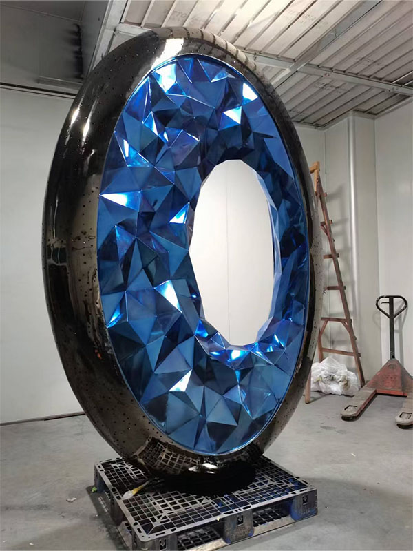 Custom Metal Stainless Steel Diamond Sculpture Artwork