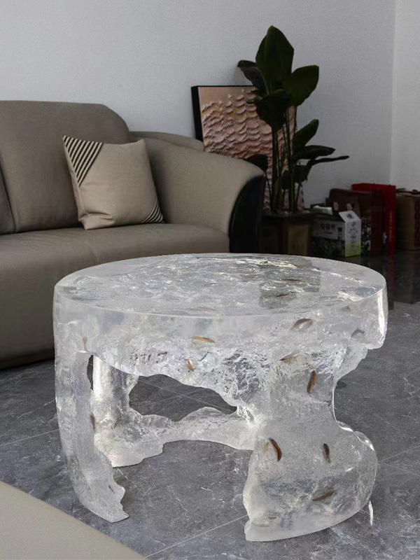 Customized  Epoxy Coffee Table Stools Dining Table Furniture