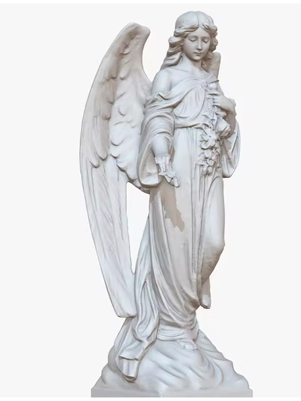 Modern Outdoor White Italian Roman Angel Nature Figure Statue