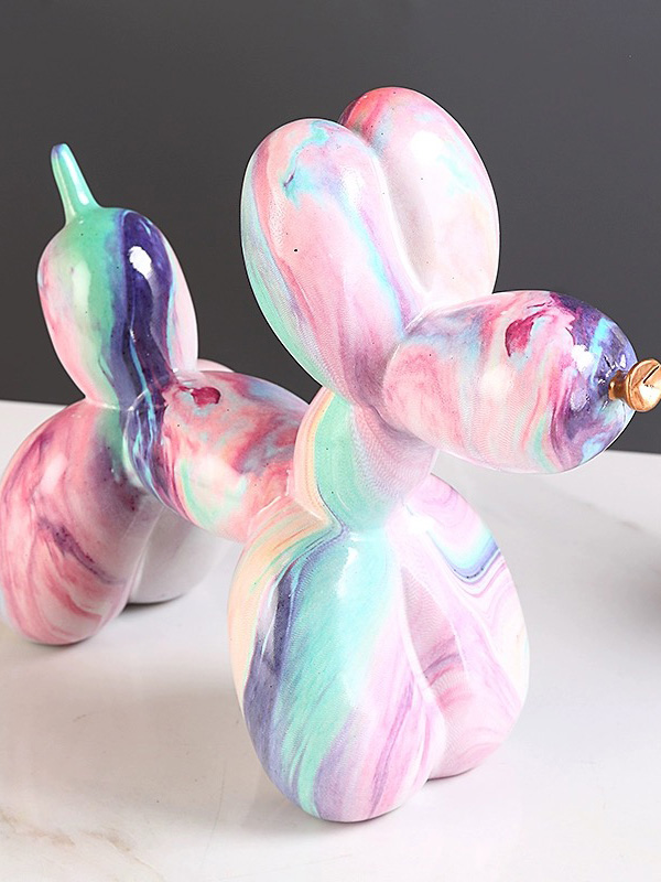 Balloon Dog Fiberglass Water Transfer Printing Ornaments