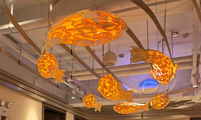 Handcrafted Wooden Decorative Lighting - Fish-Shaped Pendant Lamps